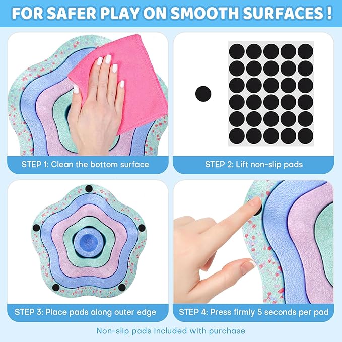 Sound Stepping Stones for Kids - 5 Pcs Non-Slip Indoor or Outdoor Balance Stones, Obstacle Course Coordination Game for Aged 3 4 5 6, Sensory Toys for Toddlers, Birthday Gifts