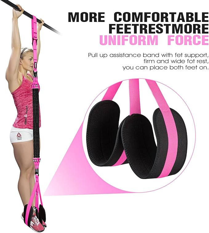 Pull Up Assistance Bands, Resistance Bands for Pull Up Bar Workout, Adjustable Heavy Duty Pull Up Assist Equipment with 4 Assistance Bands, Home Gym Fitness Exercise Strength Training