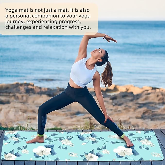 FOLAI Extra Thick Yoga Mat 6mm - Non-Slip Exercise Mat for HIIT, Pilates & Home Workouts & Workout with Free Carry Strap