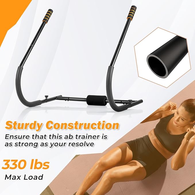 Goplus Fitness AB Trainer, Folding Abdominal Machine with Padded Head/Neck Support, Sit Up Training Assistant, Exercise Crunch Trainer Workout Exerciser for Home Gym Office