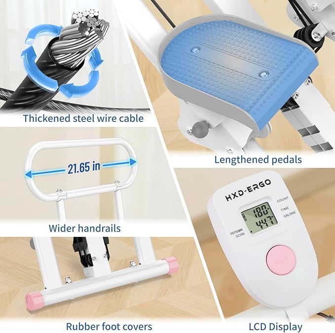 HXD-ERGO Stair Stepper for Home Gym,Folding Vertical Climber Cardio Exercise Machine,Stair Climber for Full Body Workout with Adjustable Handlebar for Women & Men