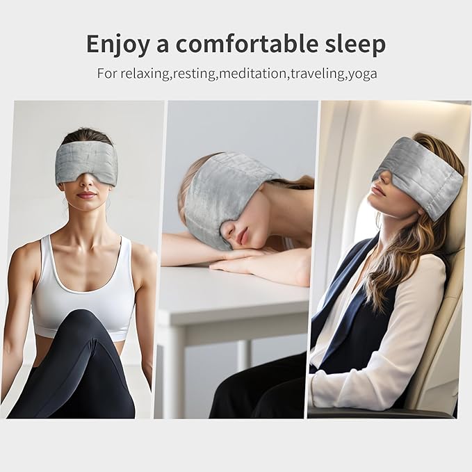 Weighted Eye Mask for Sleeping Washable Blackout Gravity Sleep Masks Soft Gentle Pressure Blindfold Night Eye Covers for Side Sleeper Meditation Women Men Travel Essentials