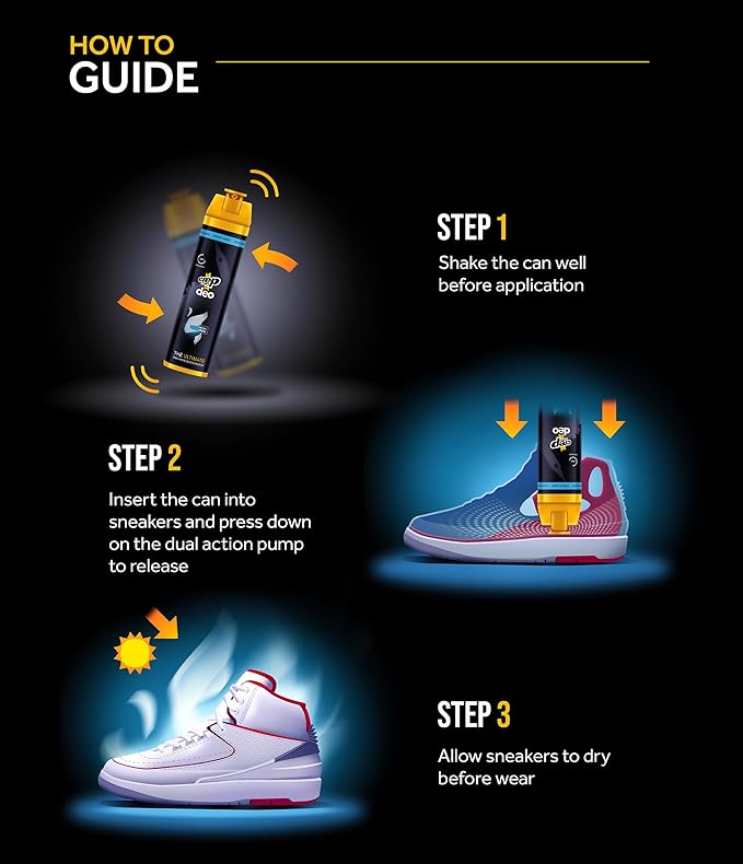 Crep Protect Shoe Deodorizer Spray - Shoe Smell Eliminator Delivers 24-Hour Odor Protection, Residue-Free Formula for All Sneakers, Refreshing Scent (Fresh Linen, Vanquish, 5.07oz)