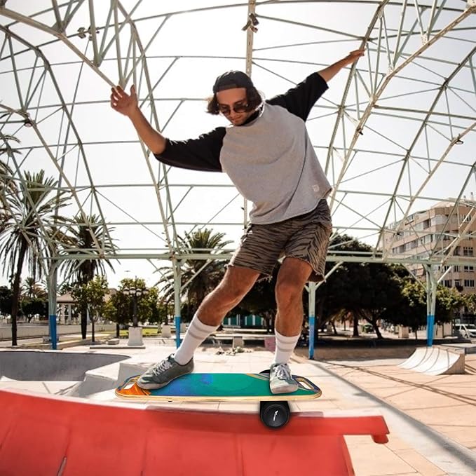 VIVITORY Balance Board Trainer with Handle, Roller Board with Adjustable Stoppers – 3 Different Distance Options 4, 13 and 22 inches, for Hockey, Surfing, Snowboarding, Skateboarding and Skiing