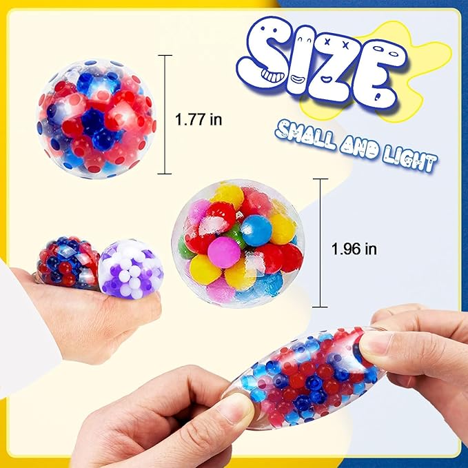 70pcs Stress Balls, Squishy Ball Fidget Balls Bulk, Small Stress Balls for Adults, Fidget Sensory Balls, Relief Squishy Balls for Party Favors,Classroom Prizes