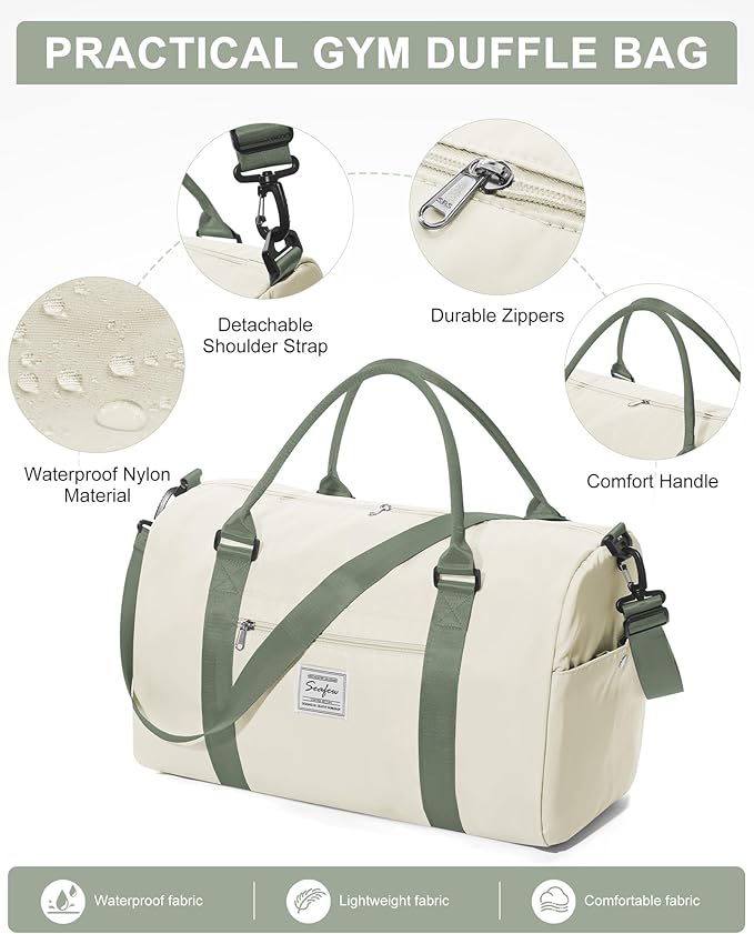 Gym Bag Womens,Travel Duffel Carry on Bag Sport Tote Bag Weekend Overnight Bag