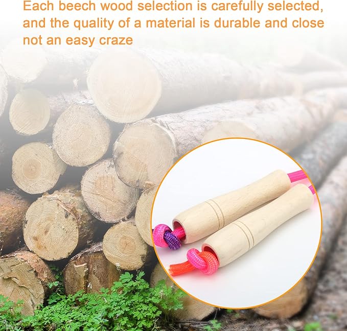 Coolrunner 16 FT Long Jump Rope(2 PACK), Double Dutch Jump Ropes, Soft Beaded Skipping for Kids Adults, Plastic Segmented Long Enough for 4-5 Jumpers