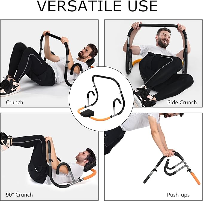 GYMAX Ab Crunch Trainer, Portable Ab Workout Equipment with Padded Headrest for Core Muscle Strength, Abdominal Exercise Machine for Suit Up Trainer for Home Gym Fitness