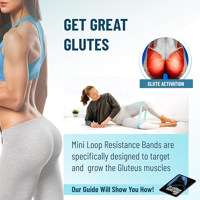 Fabric Mini Resistance Bands Sets for Trainers, Bootcamp, Gym for Men and Women in Fun Colors - Ebook, Videos and Workout Chart Included by Iron Core Fitness