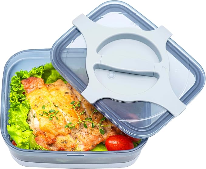Bento Box 25.5oz 3 Cups Leakproof Salad and Meal Prep Container Twistlock Lid Reusable BPA-Free Portable Microwave and Dishwasher Safe for Work Lunch Blue