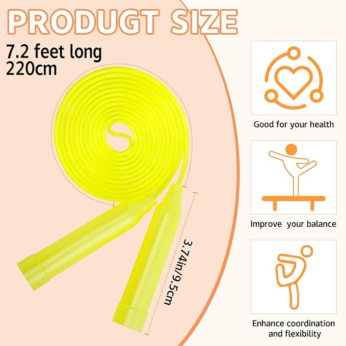 30 Pcs Kids Jump Rope,Colorful Jump Ropes for Kids,7.2 Feet Plastic Jump Ropes,Adjustable Skipping Rope,Jumping Ropes for Party Favors,Birthday Gifts,Indoor Outdoor Activity