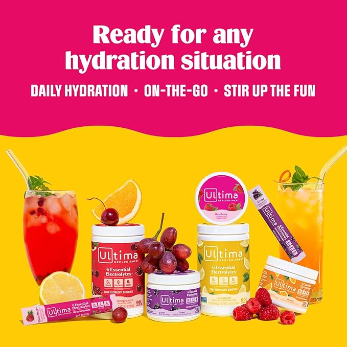 Ultima Replenisher Daily Electrolyte Powder Drink Mix – Sugar Free – Orange, 90 Servings – Hydration Powder with 6 Key Electrolytes and Trace Minerals – Keto Friendly, Vegan, Non-GMO