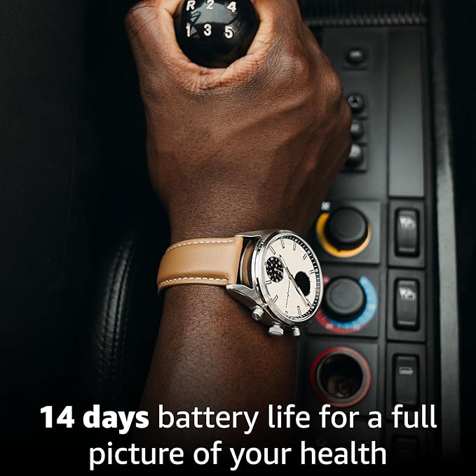 pininfarina Hybrid Sintesi Smart Watch, Heart Rate Monitoring, Fitness Tracker, Genuine Leather Strap, Sleep Monitoring, GPS Tracker, 30-Day Battery Life, Android & Apple Compatible