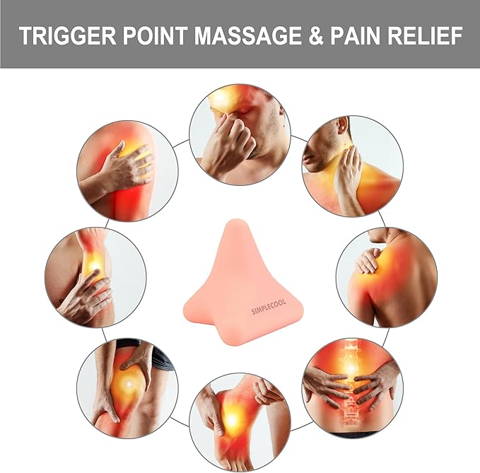 Trigger Point Massage Tool. Massager Ball for Deep Tissue Myofascial Release Physical Therapy Foot Plantar Fasciitis Pain Relief Muscle Knot Psoas Hip Flexor Iliacus Release. 3×2.6 in (Pink)