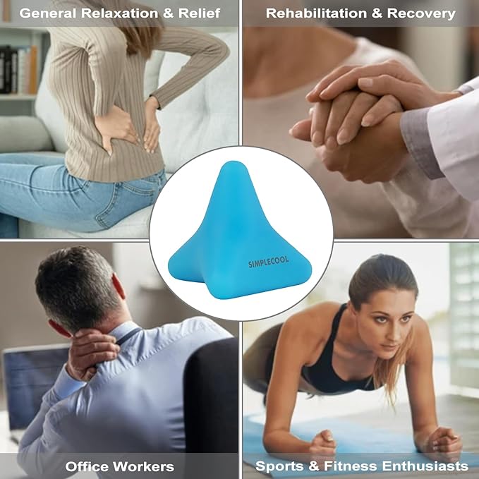 Trigger Point Massage Tool. Massager Ball for Deep Tissue Myofascial Release Physical Therapy Foot Plantar Fasciitis Pain Relief Muscle Knot Psoas Hip Flexor Iliacus Release. 3×2.6 in (Blue)