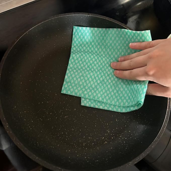 Disposable Cleaning Cloths Heavy Duty Dish Rag Disposable Dish Cloths 50 Count/Pack,Green