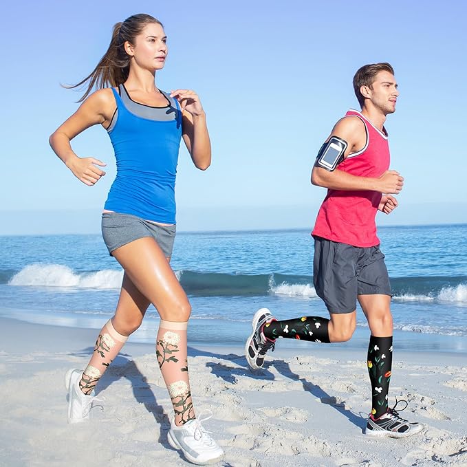 Compression Socks for Women & Men 15-20 mmHg, Best for Medical, Nursing, Running, Athletic, Varicose Veins, Travel