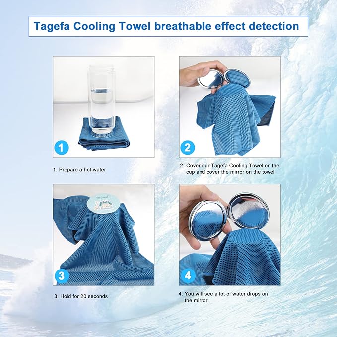 Cooling Towels 40 Pack 40"x 12", 160gsm Bulk Cool Towels, Soft Breathable, Super Absorbent, Quick Cold Towel, for Bowling, Yoga, Travel, Camping, Golf, Football, Hiking, Outdoor Work