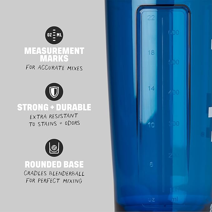 BlenderBottle Shaker Bottle Pro Series Perfect for Protein Shakes and Pre Workout, 28-Ounce, White/Blue (Los Angeles Dodgers)