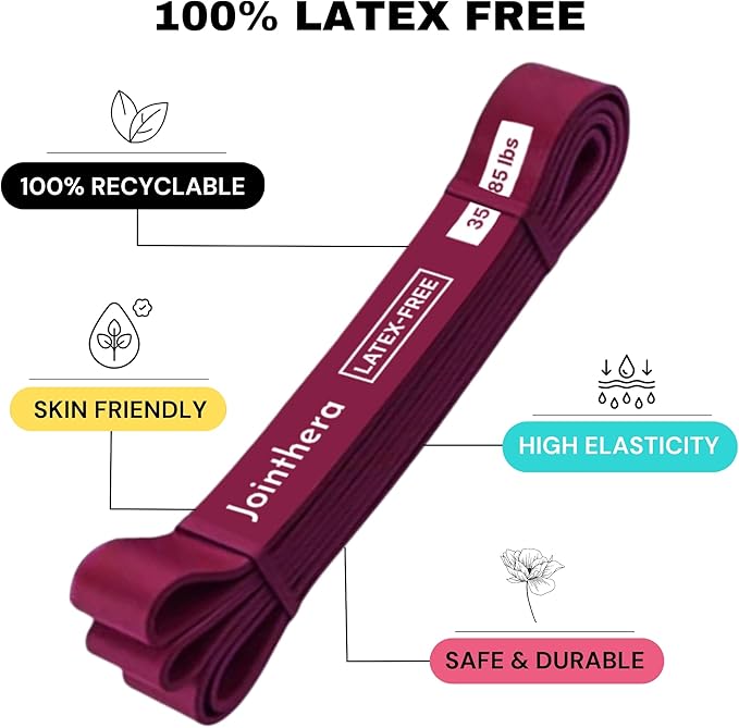 Premium Latex Free Resistance Bands for Working Out - Set of 5 + Carrying Bag | Non Latex Pull Up Loop Workout Bands Resistance for Women and Men | Stretching, Exercise and Muscle Training