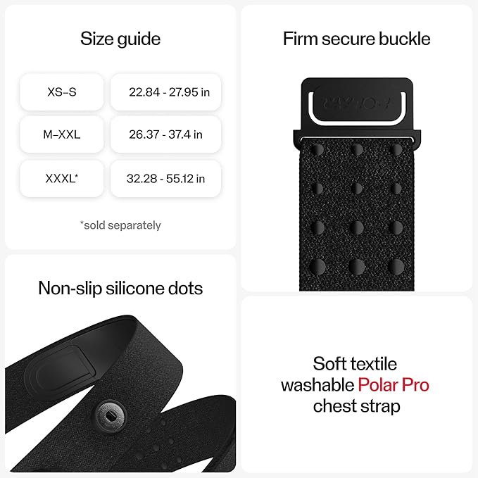 Polar H10 Heart Rate Monitor Chest Strap - ANT + Bluetooth, Waterproof HR Sensor for Men and Women