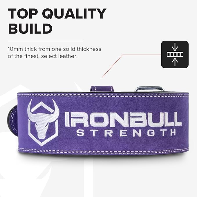 Powerlifting Belt - IPF Approved – Weight Lifting Belt 10mm - Prong Weightlifting Belt for Squats, Deadlift, and Bench Press – Lifting Belt Leather 4in for Men and Women – Back Brace for Gym, Workout, Strength Training, Strongmen & Power Lift