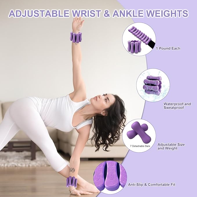 Pilates Ring Set 11 PCS, Magic Circle Yoga Ring, Pilates Ball, Adjustable Ankle Wrist Weights, Resistance Bands, Tape Measure, Pilates Kit Equipment Accessories for Women Home Workouts Yoga