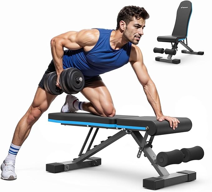 MERACH Weight Bench, Foldable Weight Benches for Home Gym with 990 LBS, Adjustable Weight Bench with 72 Training Angles, Incline Bench Press for Full Body