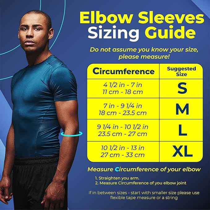 Sparthos Elbow Compression Sleeves (Pair) – Tennis and Golfer's Elbow Support – Elbow Brace for Men and Women – Made from Innovative Breathable Elastic Blend