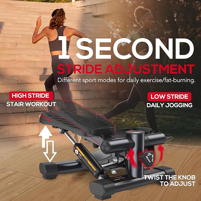 KeppiFitness Steppers for Exercise at Home, Stair Stepper with Resistance Bands for Home Cardio Exercise - FITSTEP Series