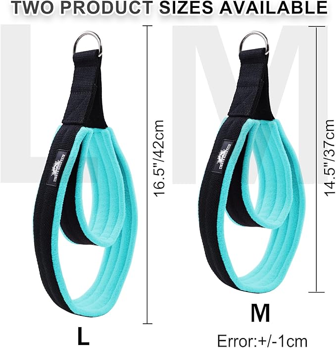 1 Pair Enhanced Pilates Double Loop Straps for Reformer, Thickened D-Ring Handle Straps, Yoga Exercise Accessories in 2 Lengths and Multicolor for Home Gym Workout