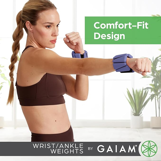 Gaiam Wrist and Ankle Weights, Wearable Bracelet to Strengthen