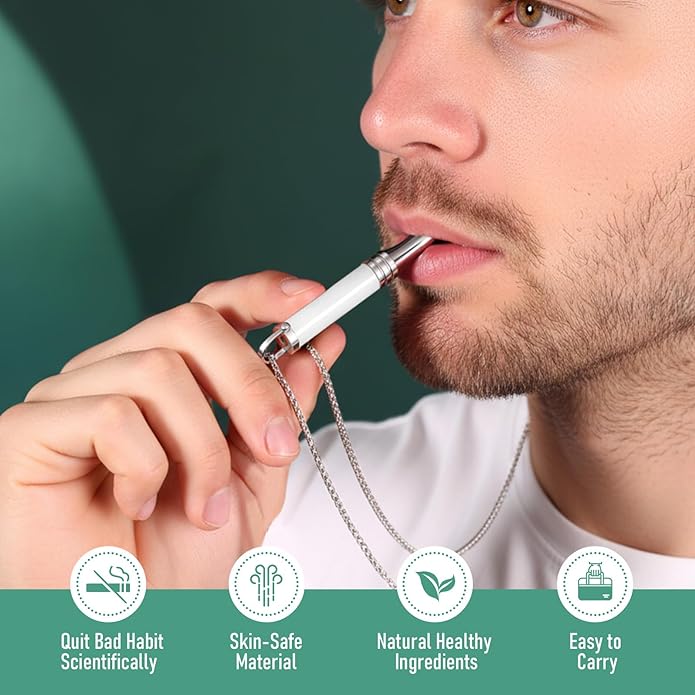 Breathing Necklace, Breathe Free Necklace for Stress Relief, Meditation & Relaxation, Anxiety Necklace Mindful Breathefree Calm Tool with Plant Cores, Natural Switch from Bad Habit