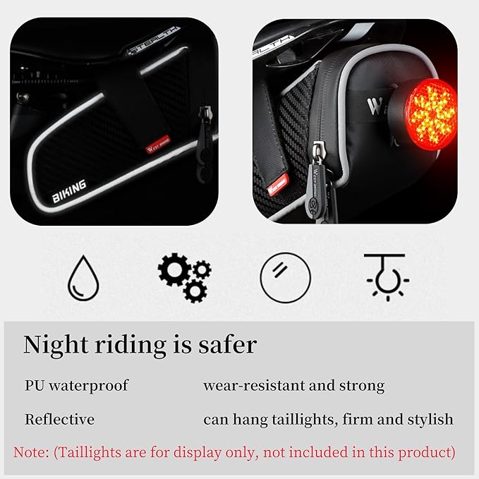 Bike Seat Bag, Bicycle Saddle Bag,Under Seat Bag,Bicycle Strap-On Saddle Bag,Cycling Bag, water proof Bike Bag for all our essentials, bike bags for Mountain Road Bikes