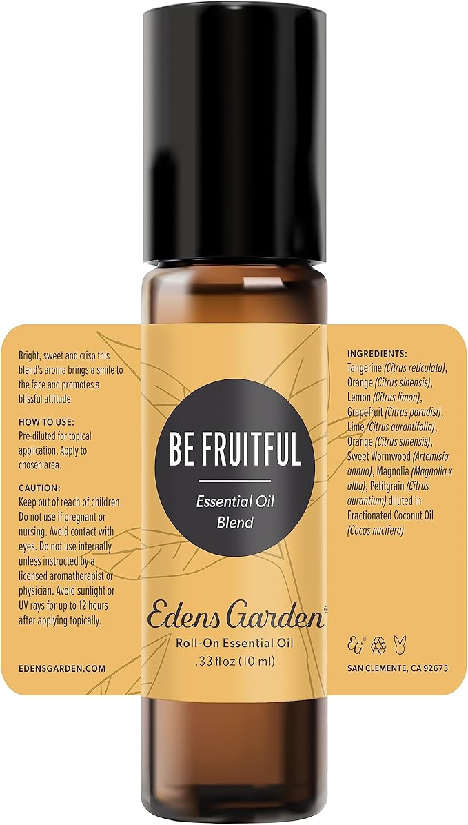 Edens Garden Be Fruitful Essential Oil Roll-On Blend- 100% Pure Premium Grade, Natural, Therapeutic, Aromatherapy, Kid & Skin Safe, The Best for Wellness, Relaxation Pre-Diluted 10 ml (.33 fl oz)