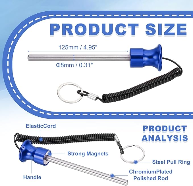 PATIKIL Weight Stack Pin, Magnetic Gym Selector Pin Universal Weight Stack Replacement with Pull Rope for Home Commercial