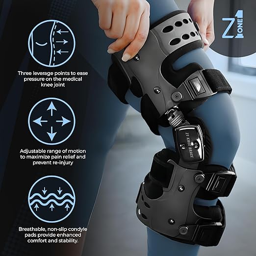 Z1 K8 Eco Assist OA Unloader Knee Brace - Support for Osteoarthritis - Bone on Bone & Rheumatoid Arthritis Knee Joint Pain Relief and Degeneration - Cartilage Defect Repair (Medial Left)