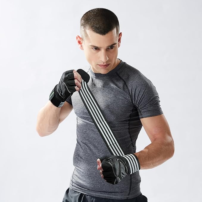 Workout Gloves for Men and Women, Breathable Lightweight Weight Lifting Gloves with Wrist Wrap Support, Excellent Grip Full Palm Protection for Weightlifting Fitness Training Climbing Gym