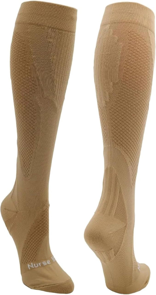Compression Socks for Nurses - Women & Men - 20-30mmHg Graduated Compression, Zero-Toe Compression, For Medical Staff, Nursing, Athletic Support Such As Running, Cycling, Hiking - 1 Pair