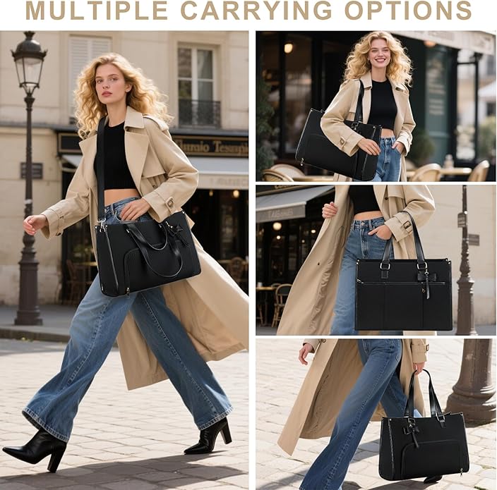 CAMTOP Lunch Tote Bag for Women,15.6 Inch Laptop Work Bag with Insulated Lunch Compartment,Water Resistant