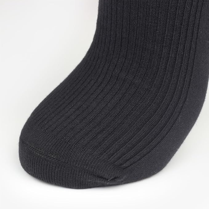 COTTON DAY Women's Soft Combed Cotton Knee High Long Calf Dress Socks Seamless Toe Black White Gray Navy Blue Brown