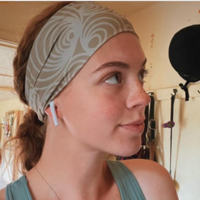Equestrian Headbands Designed to Wick Moisture and Protect Hair Under Helmets, for Horseback Riding, Biking, and Securing Ear Buds