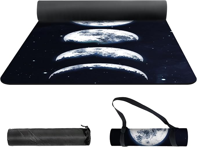 nuveti Yoga Mat Print Extra Thick TPE Non Slip Fitness Exercise Mat with Carrying Bag,72"x24" Extra Thick 6MM Exercise & Workout Mat for Yoga, Pilates Fitness and Floor Exercises