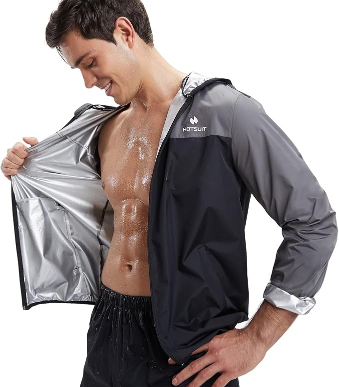 HOTSUIT Sauna Suit for Men Weight Loss Sweat Suits Gym Workout Exercise Sauna Jacket Pant Full Body