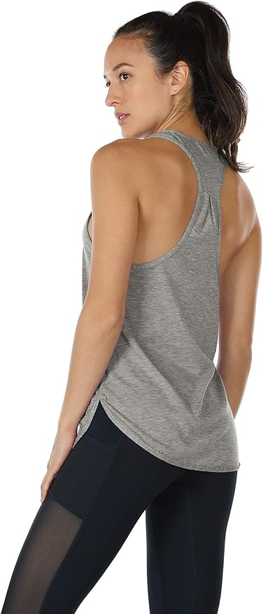 icyzone Women's Racerback Workout Athletic Running Tank Tops Loose Fit (Pack of 2)