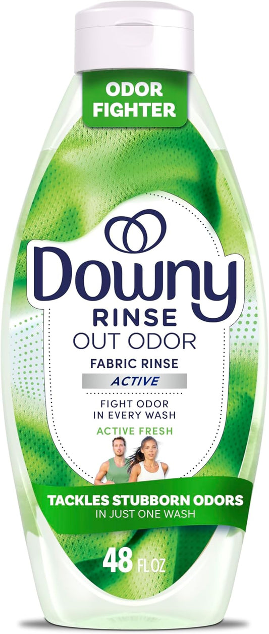 Downy RINSE & REFRESH Laundry Odor Remover and Fabric Softener for Activewear, Active Fresh Scent, 48 oz