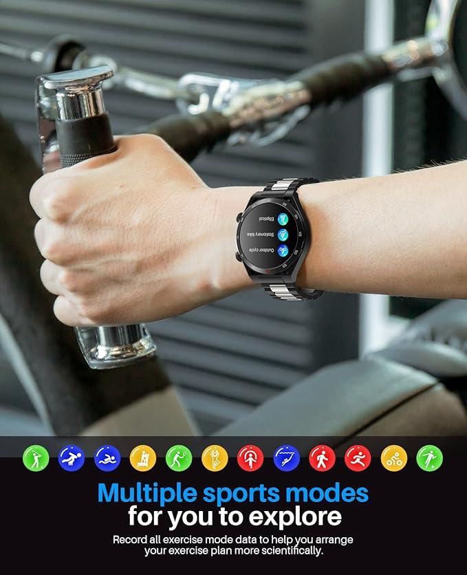 EarlySincere Smart Watches with Blood Pressure Monitor, IP67 Waterproof for Android iOS iPhone,1.39" HD Smartwatches for Men, Fitness Watch with Heart Rate/Sleep, Comes with replaceable silicone strap