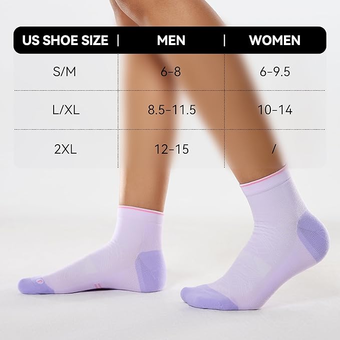 CS CELERSPORT 2/5 Pairs Ankle Compression Socks for Men and Women Running Athletic Socks
