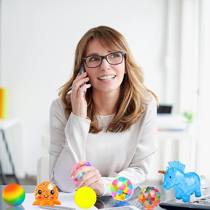 30Pcs Large Stress Balls, Squeeze Toys Squishy Balls ,Fidget Sensory Toys for Adults Anxiety Relief ,Party Favors Christmas Easter Birthday Party Supplies Goodie Bag Stuffers Classroom Prizes