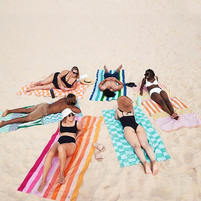 Dock & Bay Beach Towel - Quick Dry, Sand Free - Compact, Lightweight - 100% Recycled - Includes Bag - Blueberry Spritz - Extra Large (200x90cm, 78x35)